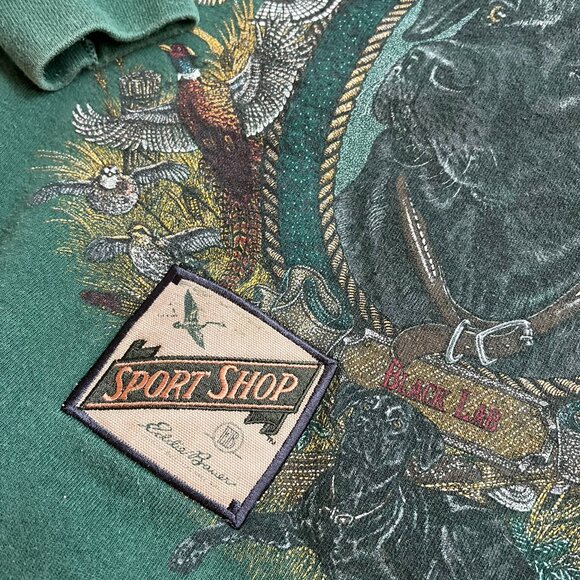 Vintage 90s Eddie Bauer "Field's Finest" Black Lab Sweatshirt - Made in USA - Picture 3 of 16